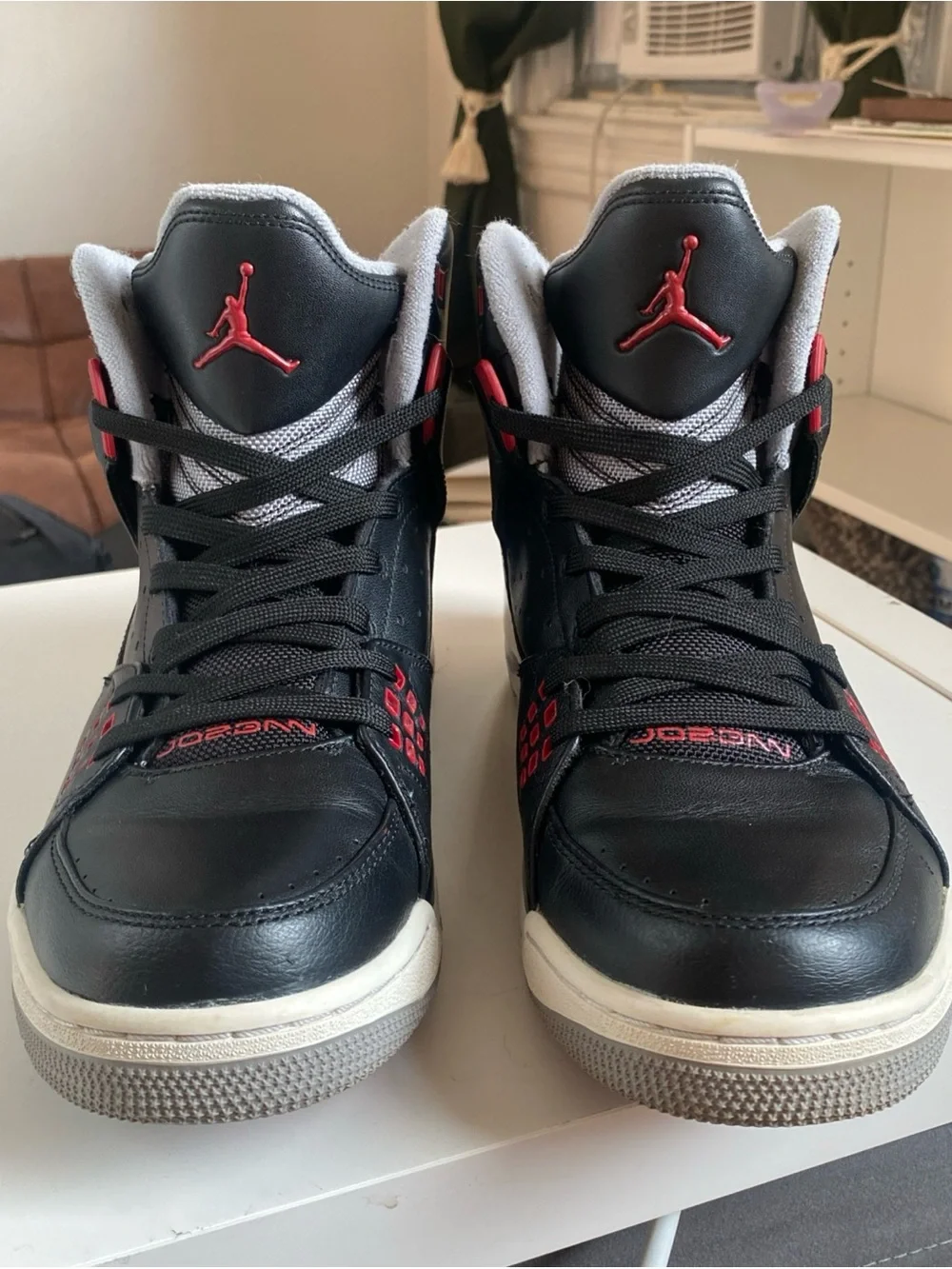 Jordan SC-1 Black and Red High-Top Basketball Sneakers Men’s Size 9